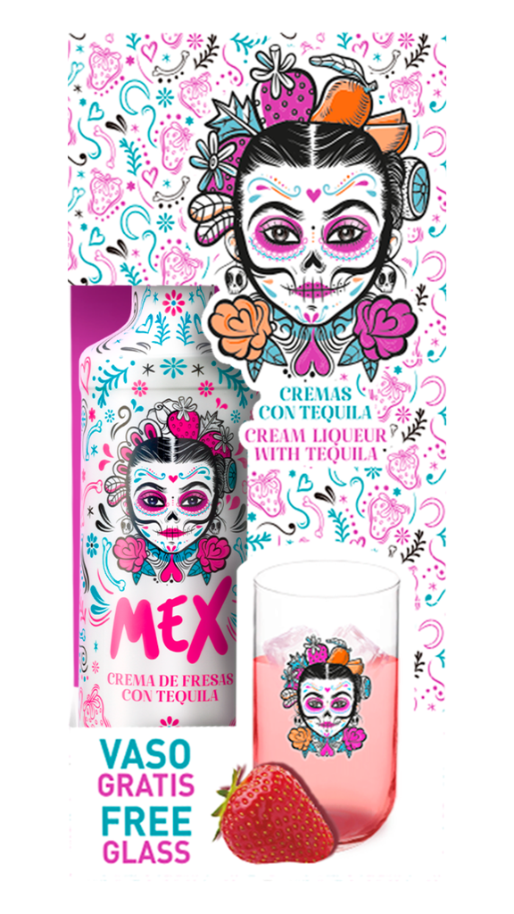 GLASS PACK MEX CREAM FRESA X 700 ML 