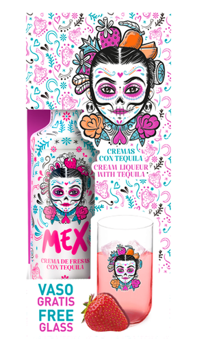GLASS PACK MEX CREAM FRESA X 700 ML 